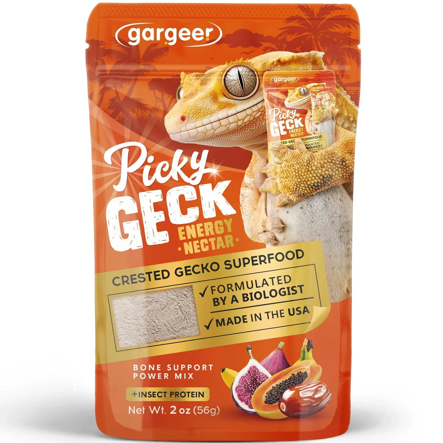 Gargeer 'PICKY GECK' - ENERGY NECTAR - Premium Crested Gecko Food | Hydration & Circulation Support