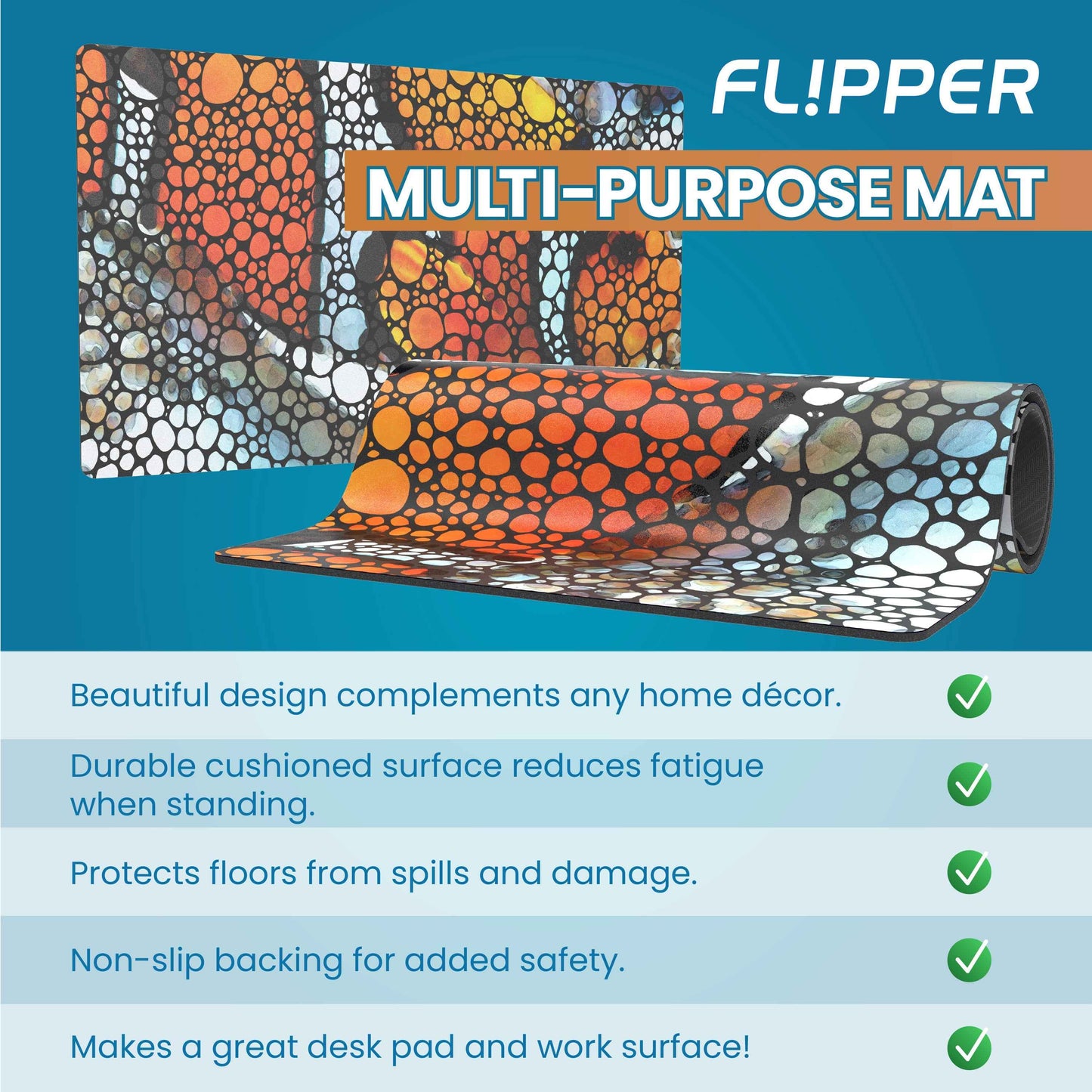 Flipper Aquarium Mat with Clownfish Artwork