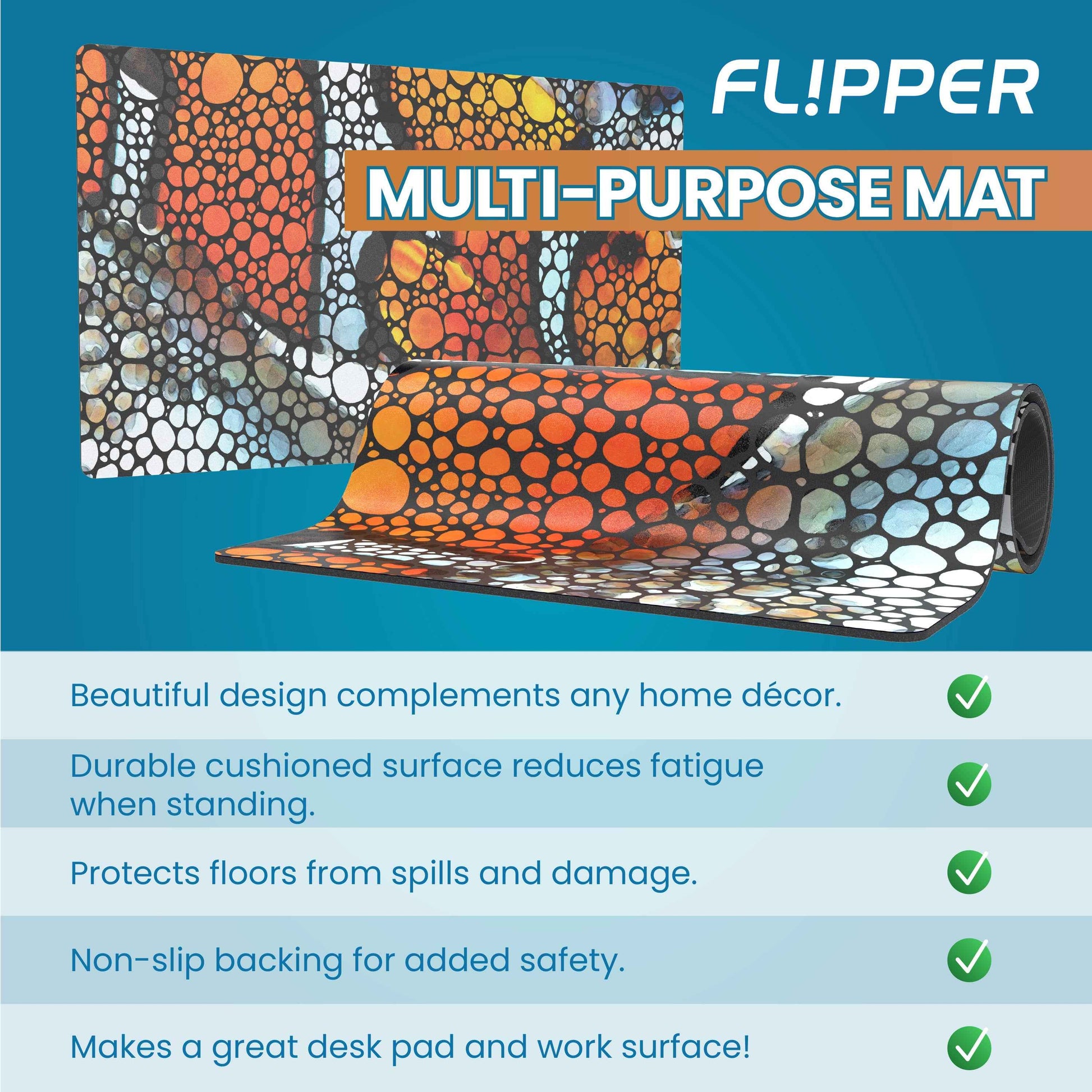 Flipper Aquarium Mat with Clownfish Artwork