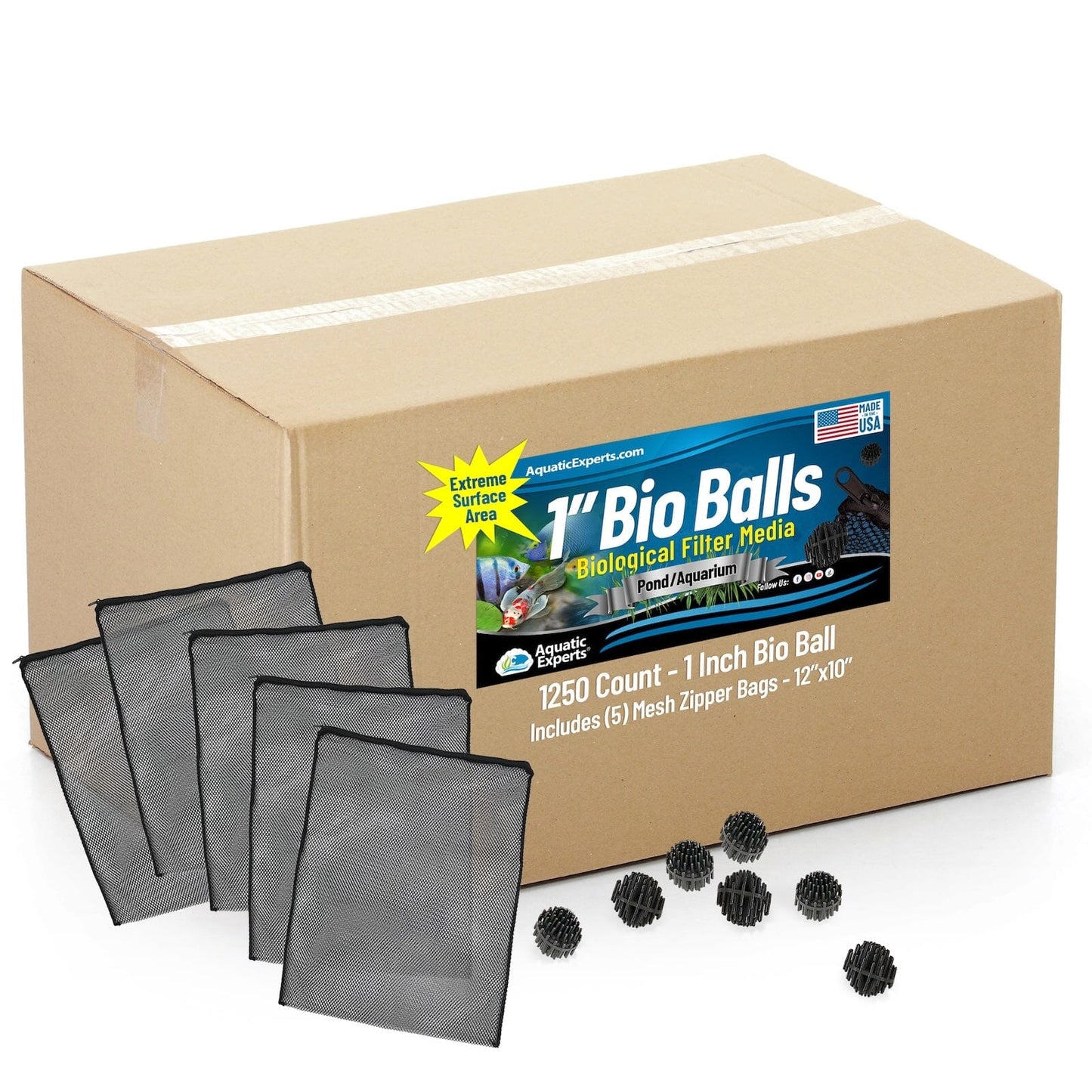 1-Inch Bio Balls Filter Media for Aquarium and Pond Filters