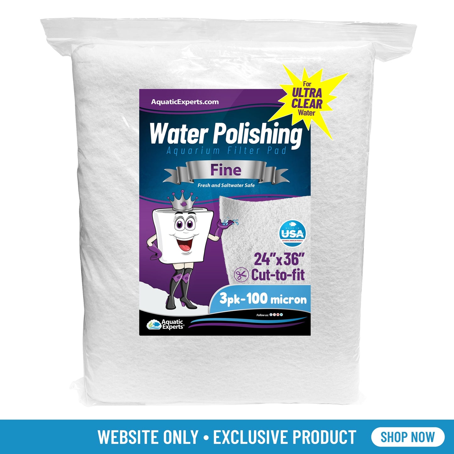 Aquarium Polishing Pad 24x36 Cut-to-Fit for Crystal Clear Water