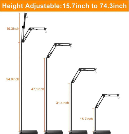 Reptile Lamp Stand w/ Adjustable Height & Swing Arm – Heat Lamp Holder