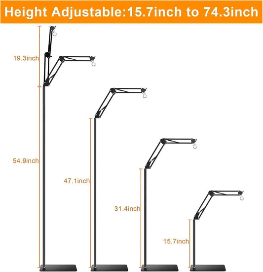 Reptile Lamp Stand w/ Adjustable Height & Swing Arm – Heat Lamp Holder