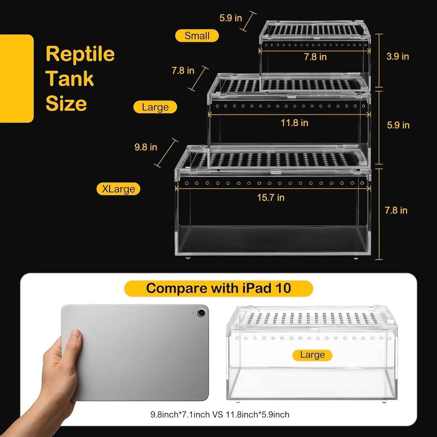 Reptile PC Terrarium Starter Kit Enclosure for Tarantulas, Reptiles & Insects