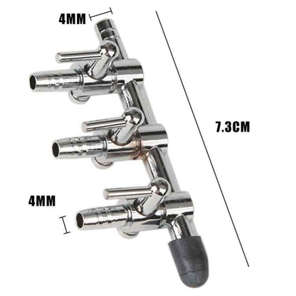 Fish Tank Oxygen Pipe Stainless Steel Distributor Oxygen Regulating Valve, Specification: Three Heads