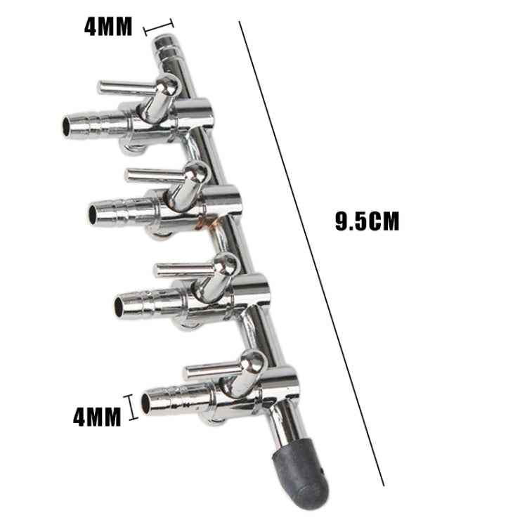 Fish Tank Oxygen Pipe Stainless Steel Distributor Oxygen Regulating Valve, Specification: Four Heads