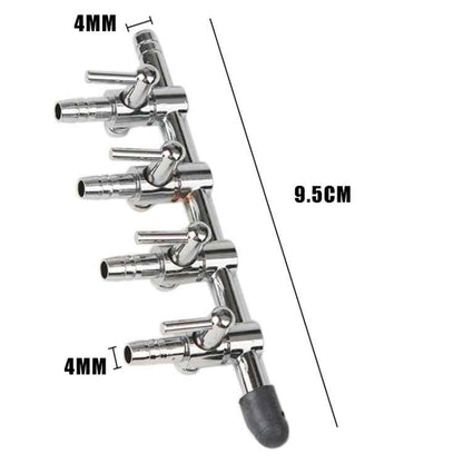 Fish Tank Oxygen Pipe Stainless Steel Distributor Oxygen Regulating Valve, Specification: Four Heads