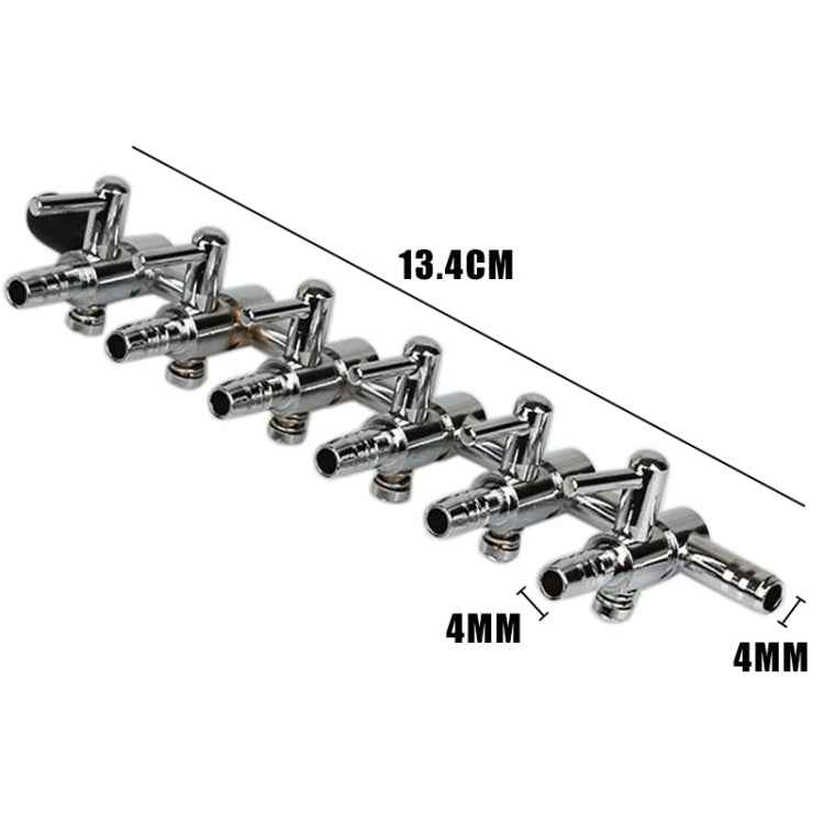 Fish Tank Oxygen Pipe Stainless Steel Distributor Oxygen Regulating Valve, Specification: Six Heads