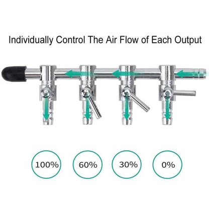 Fish Tank Oxygen Pipe Stainless Steel Distributor Oxygen Regulating Valve, Specification: Ten Heads