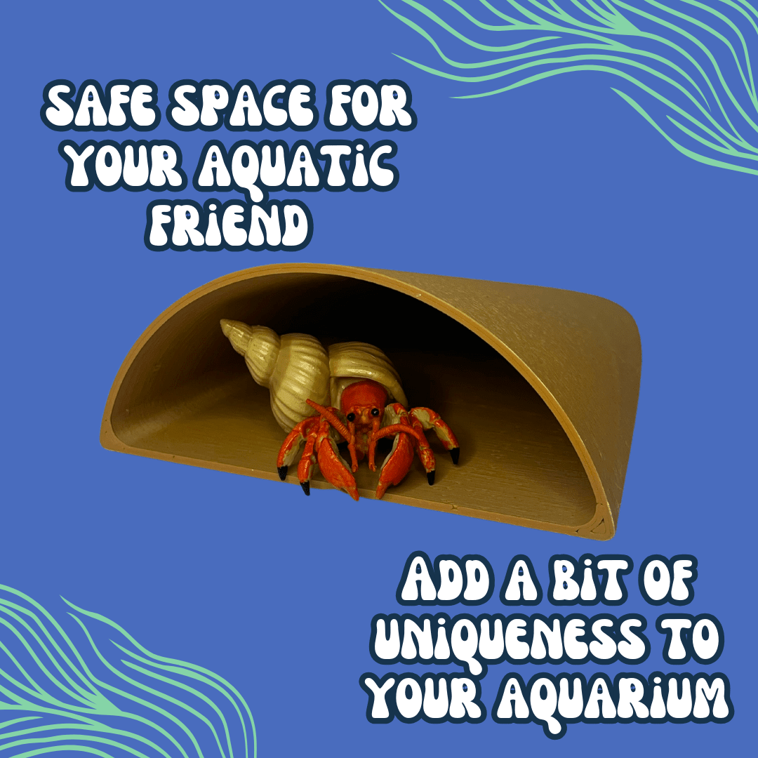 Aquarium or Terrarium Pocket Cave | Minimalist Shelter Cave for Fish, Shrimp, Reptiles, Amphibians, & More!