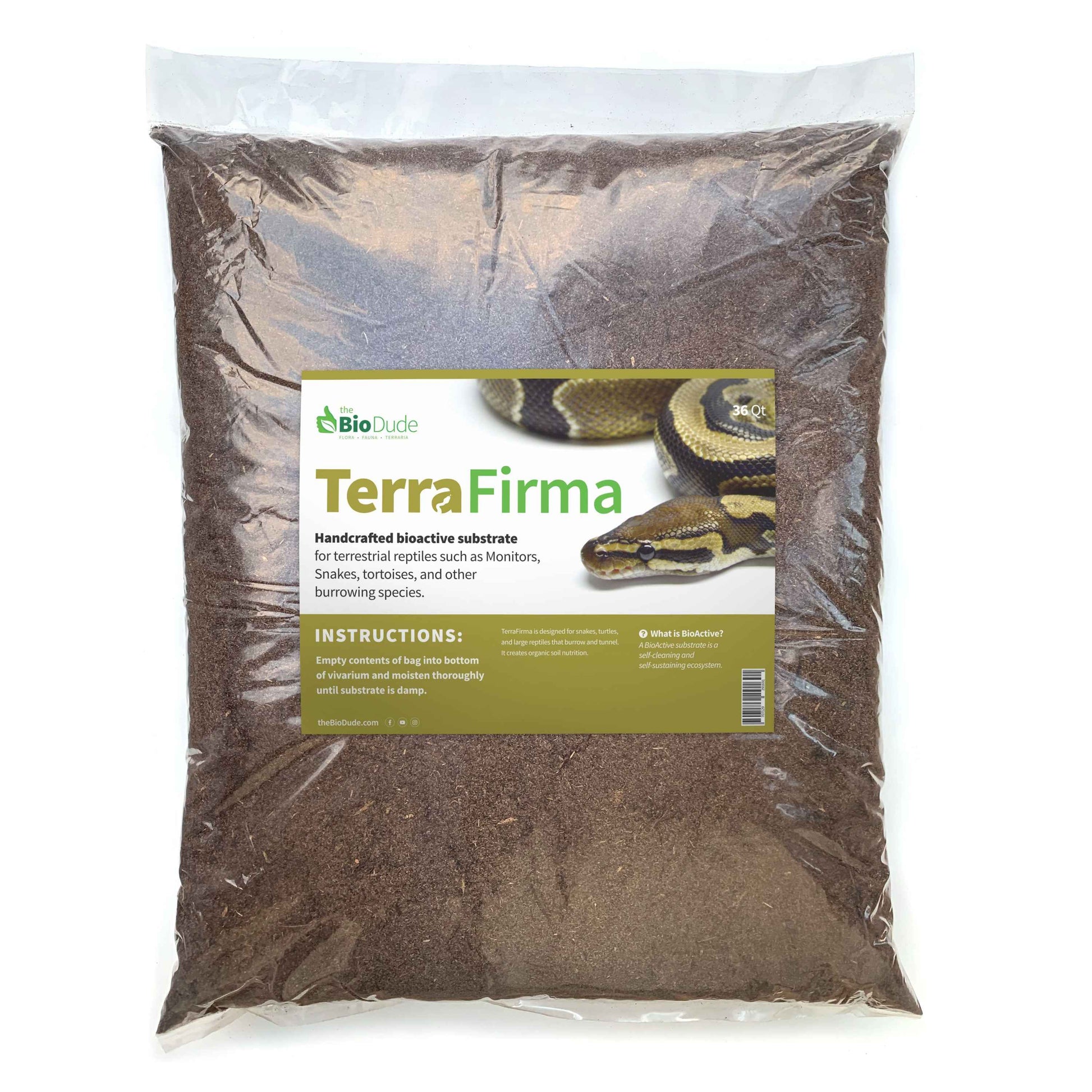 The Bio Dude - Terra Firma 36 qt bag - Great for Ball Pythons and Blue Tongue Skinks - DS
