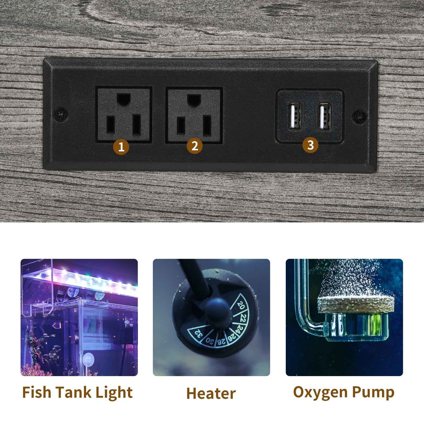 40-50 Gallon Fish Tank Stand with Power Outlets