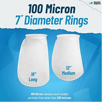 7" Ring Aquarium Filter Sock 100 Micron for Saltwater & Reef Aquariums